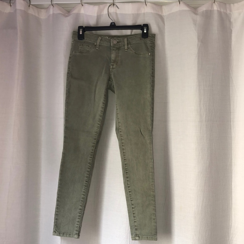 stretchy green skinny jeans size 25